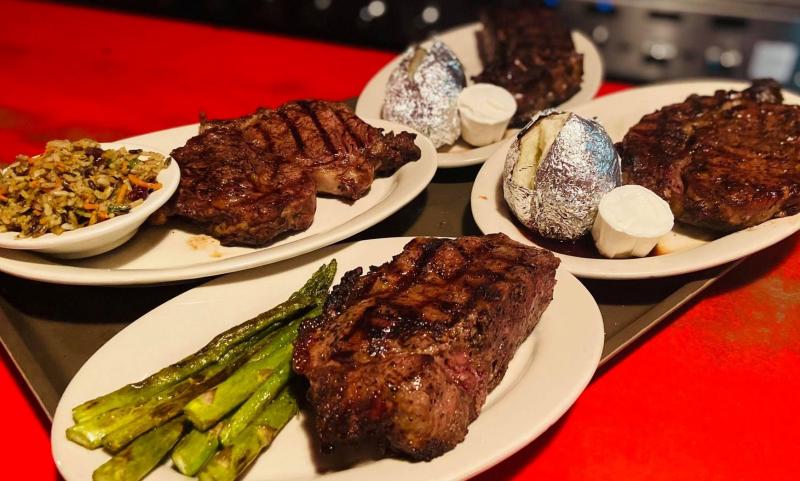 Four steak entree plates from Janko's Little Zagreb