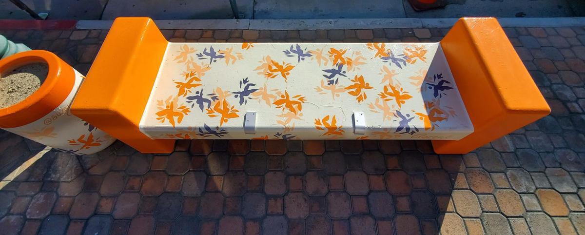 Palm Springs colorful bench