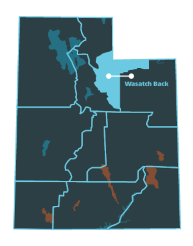 Wasatch Back Region Map with no city name