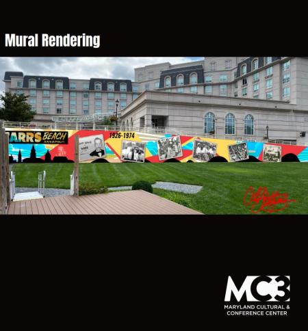 MC3 mural rendering of Carr's Beach mural.