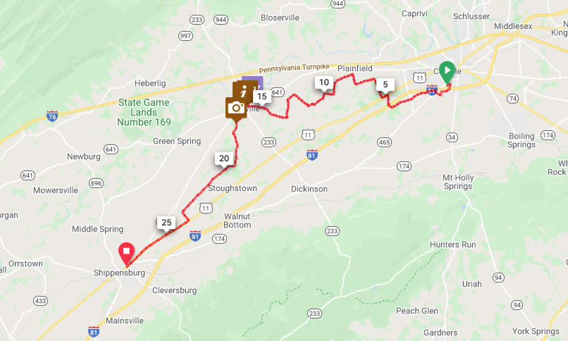 Carlisle to Shippensburg - Option 3