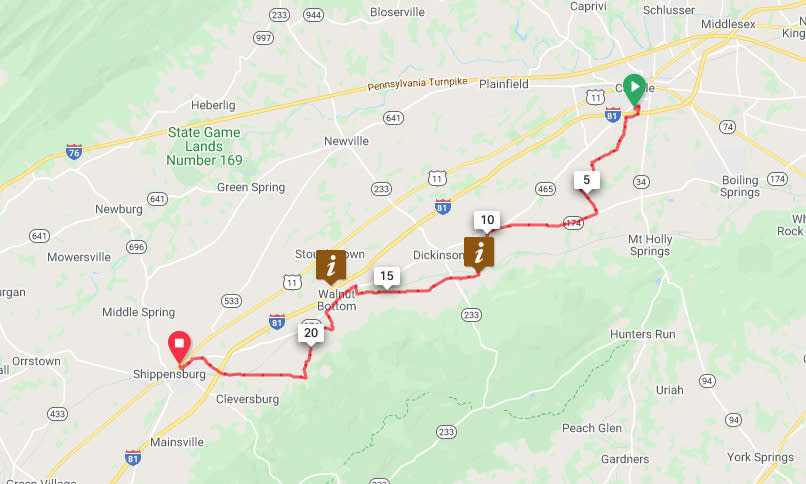 Carlisle to Shippensburg - Option 2