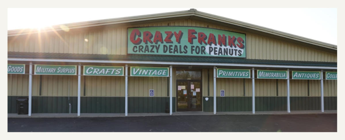 Exterior Of Crazy Franks Flea Market in Readstown, WI