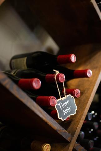 Landon wine bottles in wall shelves