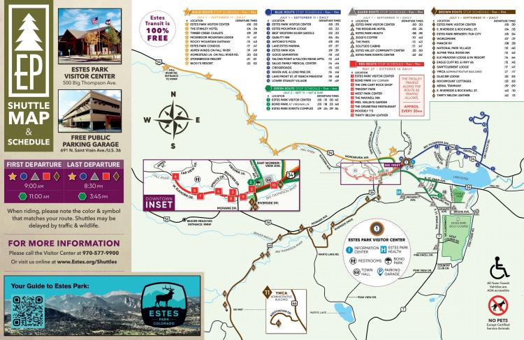 2022 Town of Estes Park Shuttle Map