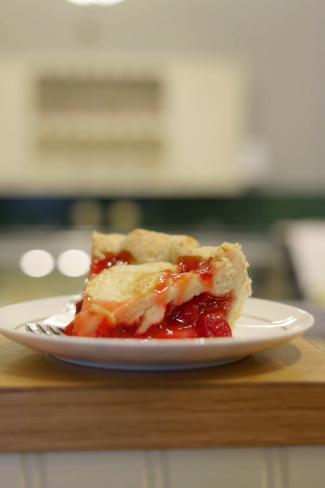 piece of strawberry pie on a plate