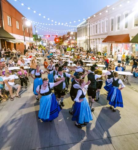 Dancers in costume at McKinney Oktoberfest