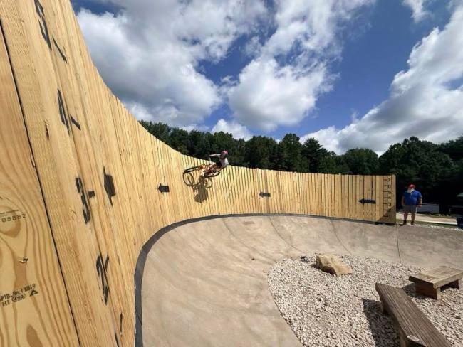 Griffin Bike Park Pump Track with rider