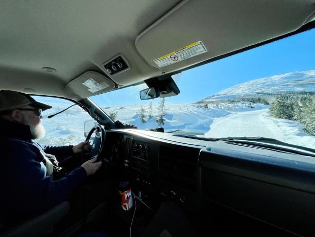 Mt. Washington Auto Road SnowCoach (Cab Interior with Driver)