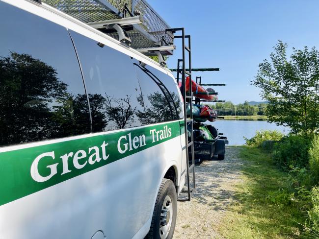 Great Glen Trails Kayak Tour - Van with kayaks loaded up
