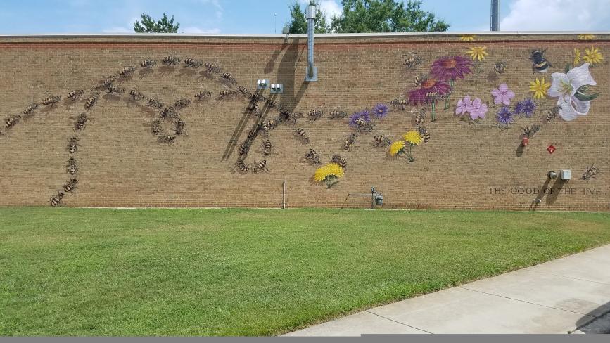 The Good of the Hive Bee Mural at Carrboro F.D.