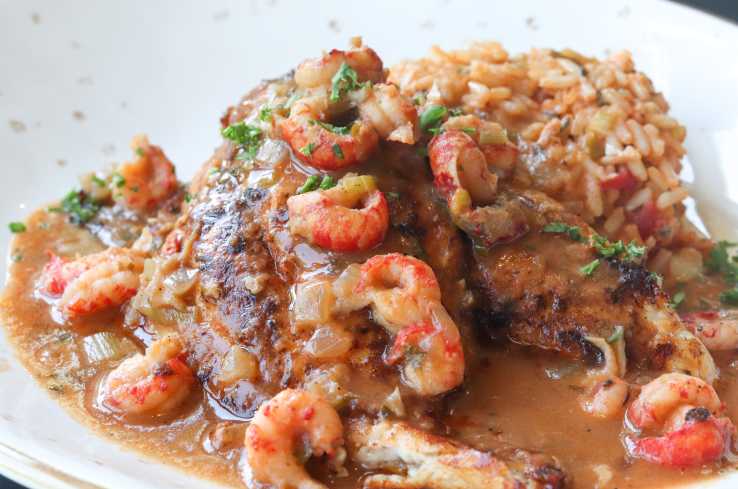 fish in crawfish sauce