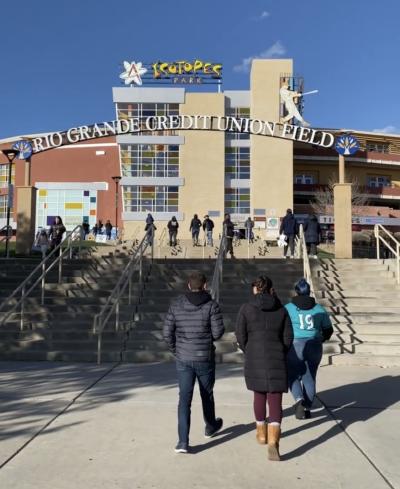 A look at the exterior of Rio grande Credit Union Field at Isotopes Park