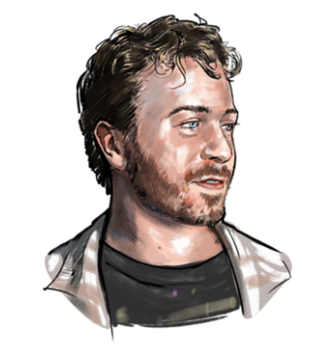 Headshot illustration of artist, Wylie Caudill