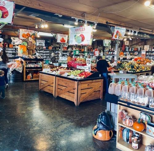 Produce section of the Huber Market