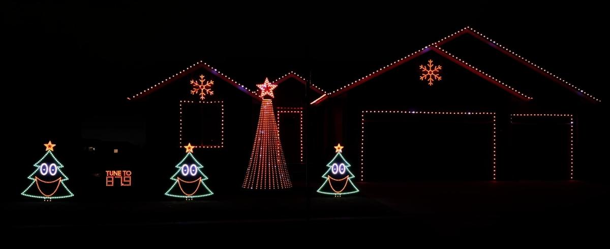 Christmas lights illuminate a home no Westgate st. in Wichita