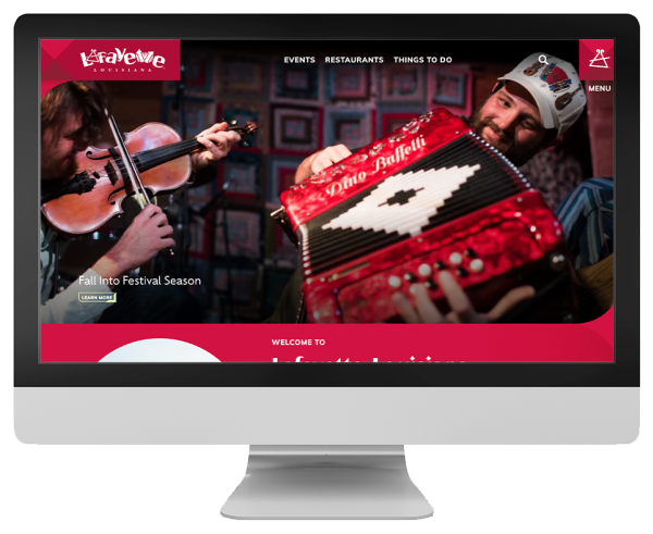 Lafayette Convention & Visitors Commission | Simpleview CMS website on desktop