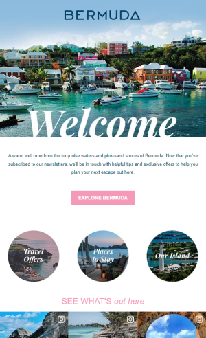 Bermuda welcome email