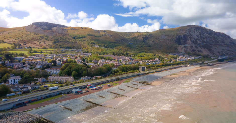 Aerial view of Penmaenmawr coastline