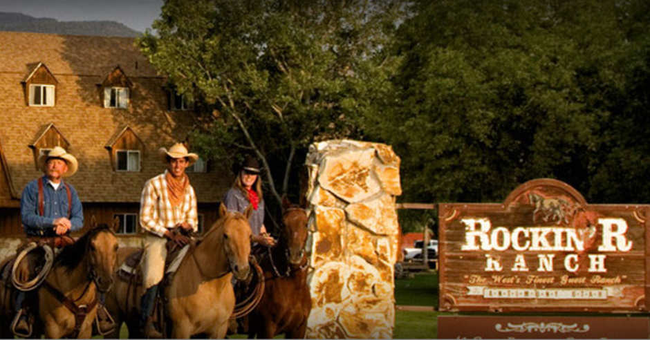Rockin' R Ranch guests on horseback