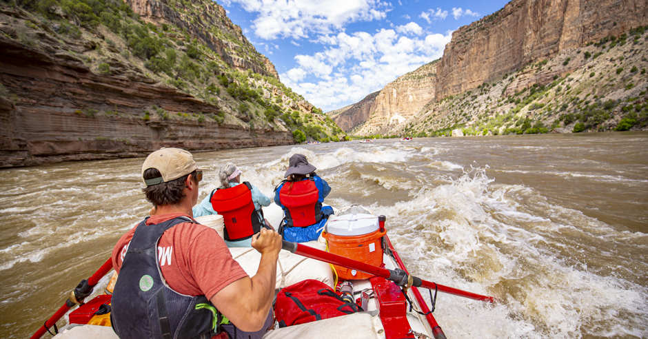 Guided river rafting trip in Utah