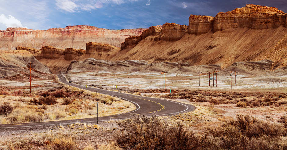 Scenic Drive in Southern Utah desert