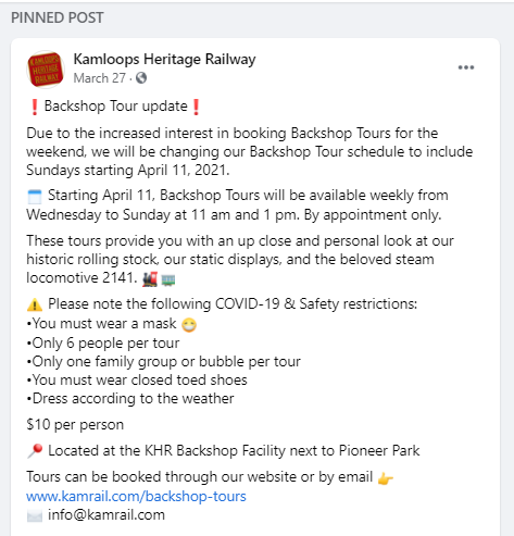 Kamloops Heritage Railway Social