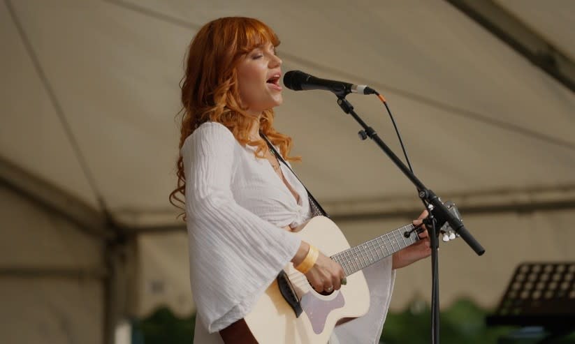Singer on stage at New Forest Food Festival