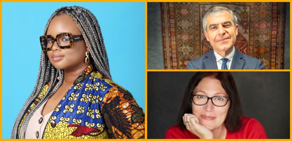 Collage (left to right) Oyinkan Braithwaite, Fawaz Gerges, Natalie Haynes