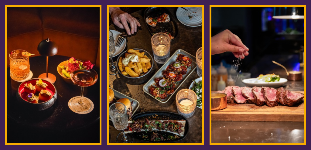 Food served at Bar Tokyo at No.131 Cheltenham, Coalhouse, Sef Steakhouse