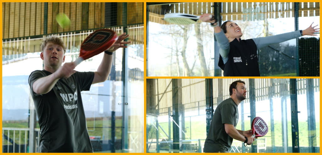 Collage of Padel Shift players.