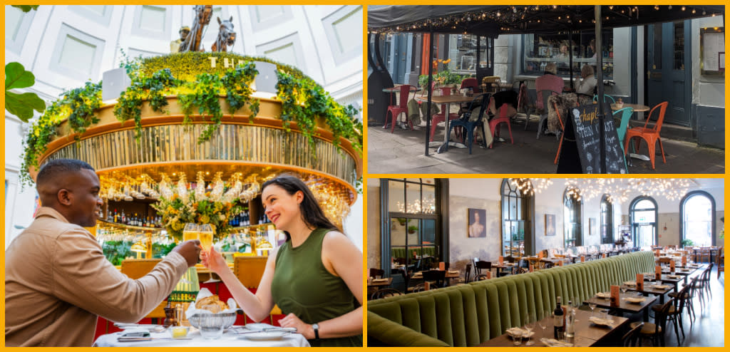 Collage of diners at The Ivy Cheltenham, Chaplais Kitchen and Brasserie Blanc Cheltenham.