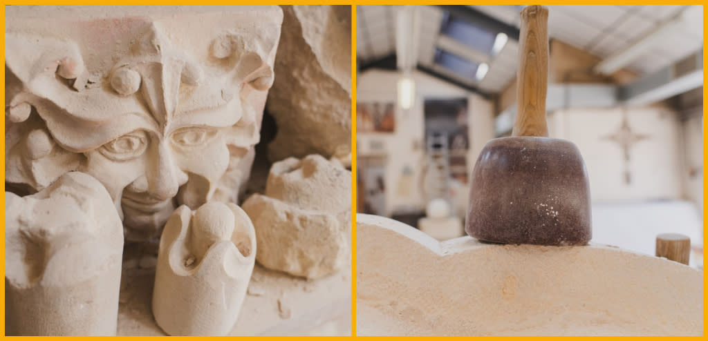 Stone carving at Gloucester Cathedral