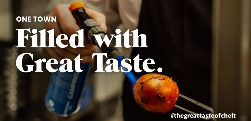 One town filled with great taste, Great Taste of Cheltenham graphic.