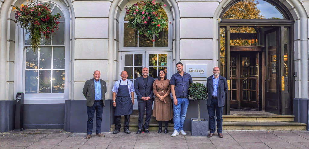 Chefs and guest speakers outside the Queens Hotel Cheltenham.
