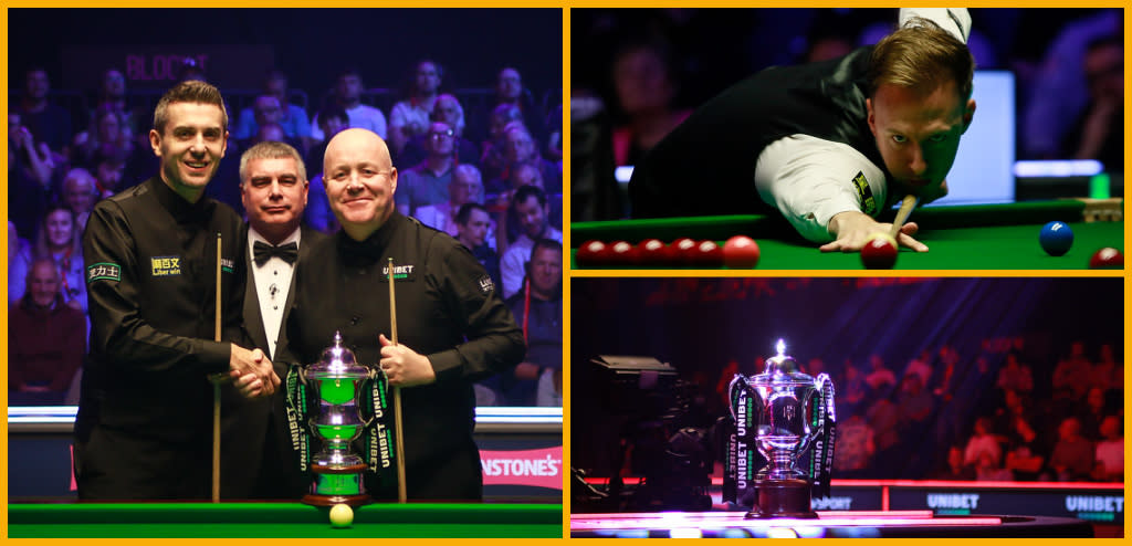 Collage of British Open Snooker players