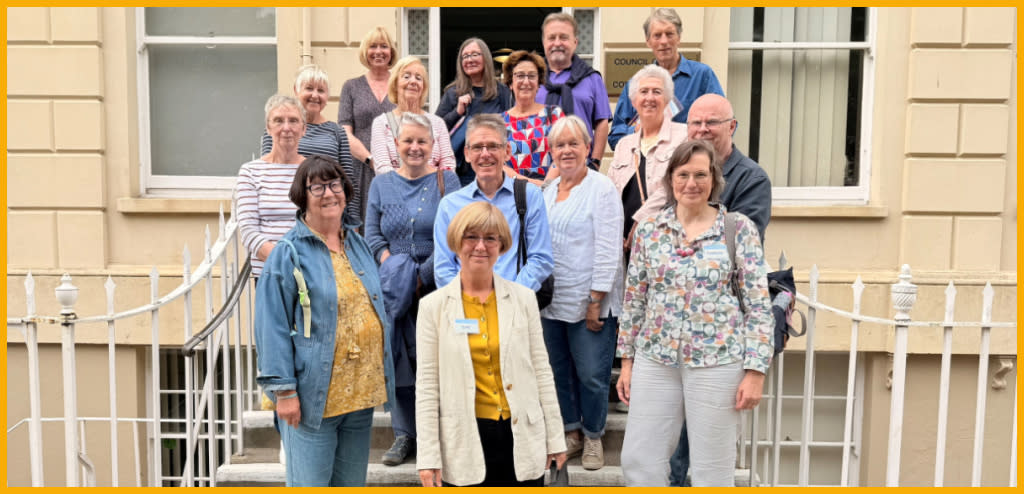 Cheltenham Tourist Information Centre volunteers outside Municipal Offices in Cheltenham.