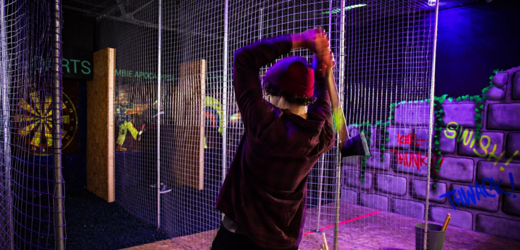 Axe throwing at Eat Sleep Axe in Cheltenham