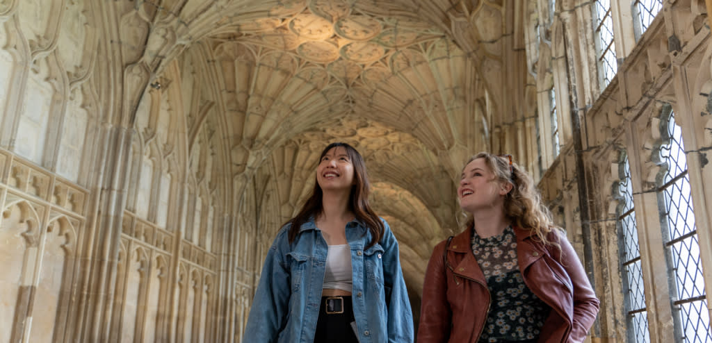 Ladies exploring Gloucester Cathedral