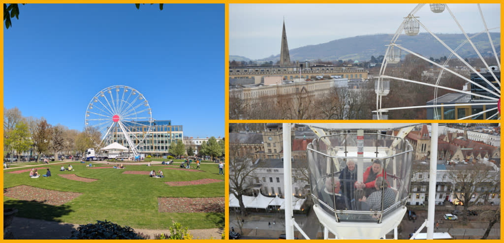 Collage of Cheltenham Observation Wheel in Imperial Gardens, Cheltenham.