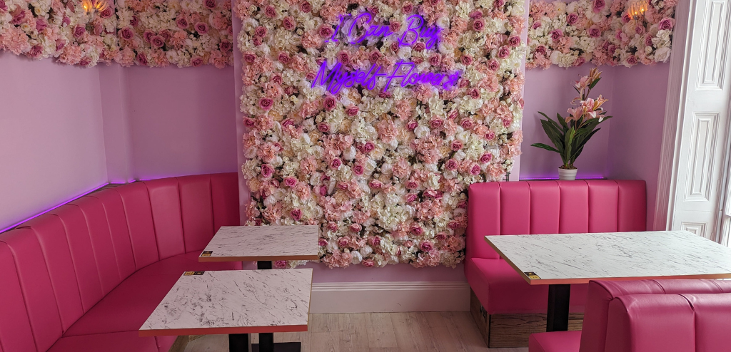 Floral themed room at Mr Cambray's Curiosity in Cheltenham.