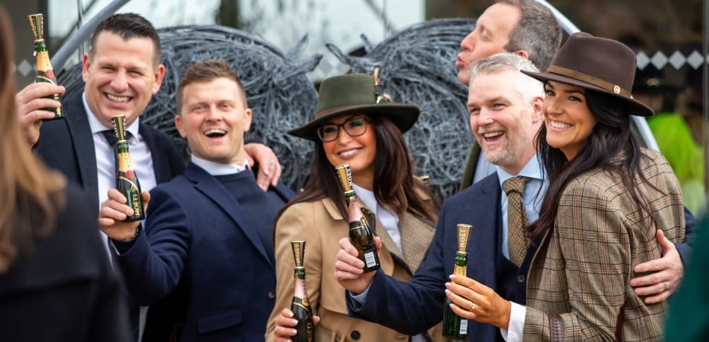 Race goers at Cheltenham Festival