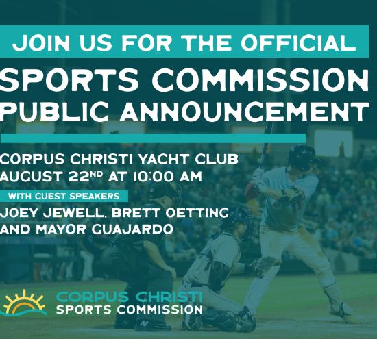 Sports Commission Public Announcement Invite Graphic