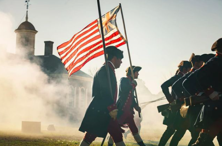 Revolutionary War reenactors at the Princeton Battlefield
