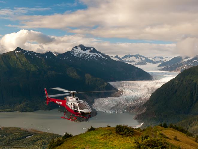 Helicopter with Mendenhall Glacier