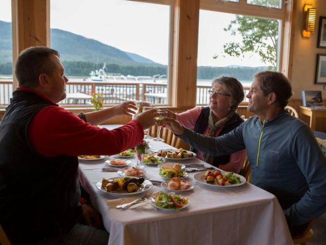 Orca Point Lodge - Enjoying Dinner