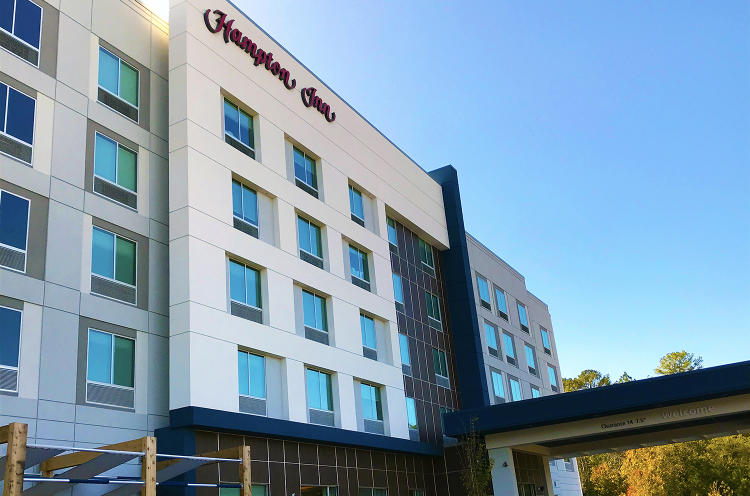 Exterior Facade of Brand New Hampton Inn Hotel