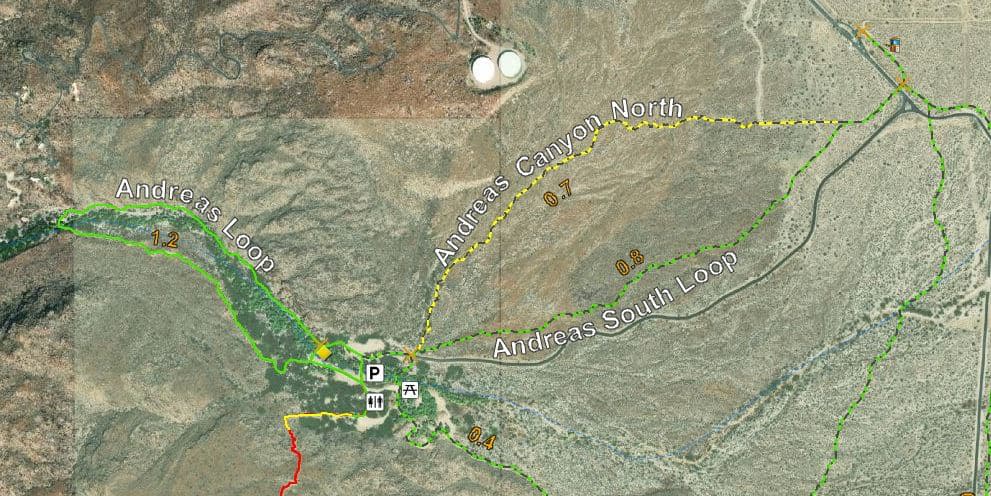 Andreas Canyon North South Trail Map