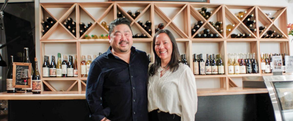 This is an image of Greg and Madigan Ahn of Folktale Wines