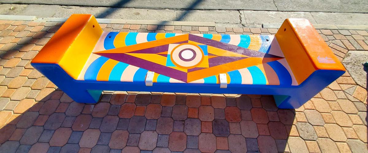 Palm Springs colorful bench
